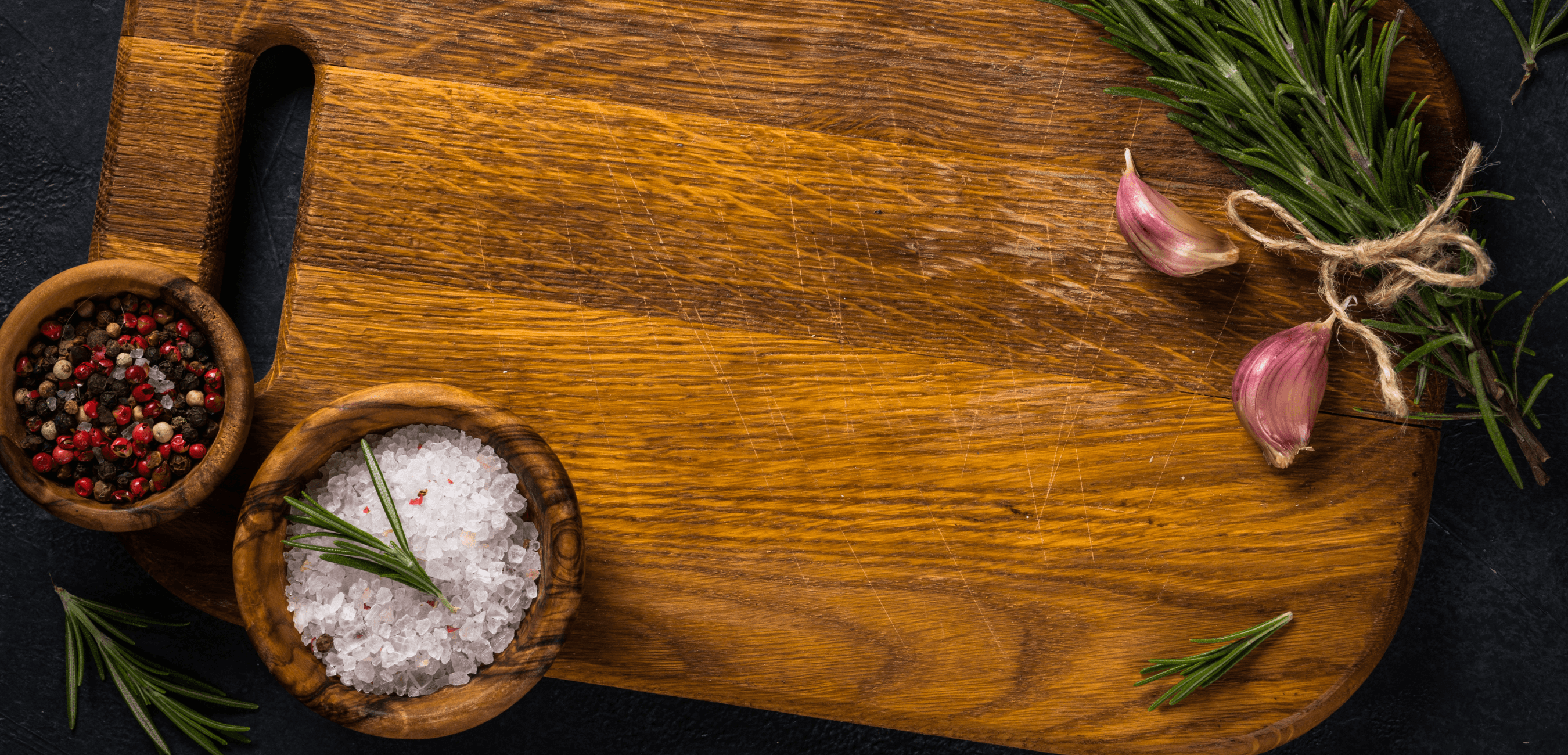 Organized kitchen with chopping board and fresh ingredients representing smart meal planning